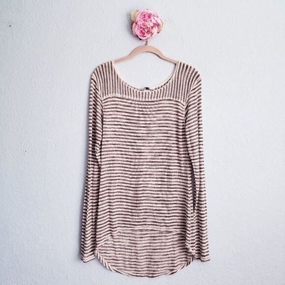 Hard‎ Tail Lightweight Striped Hi Lo Henley - Picture 1 of 6